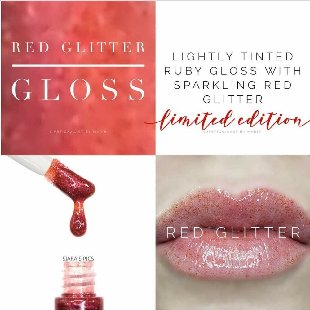 SeneGence Red Glitter Gloss LipSense New Sealed Limited Edition